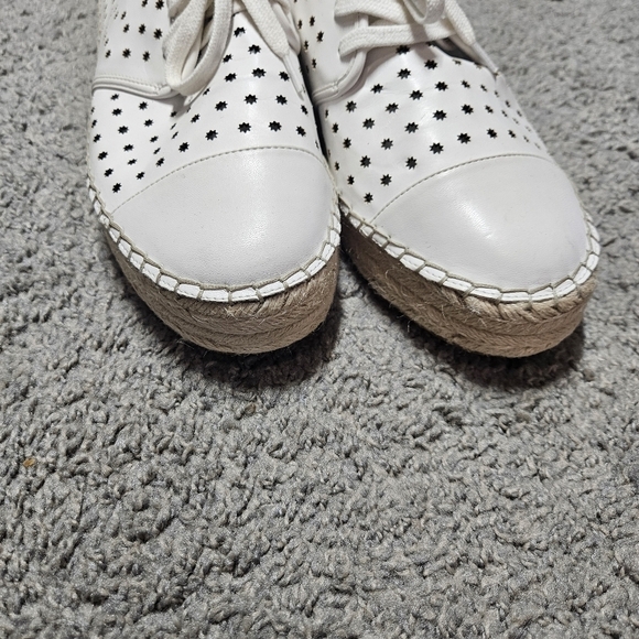 Nine West Gigantico White Star Platform Espadrilles Size 10.5M - Picture 3 of 8